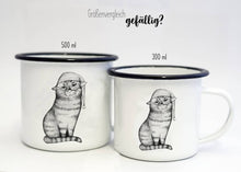 Laden Sie das Bild in den Galerie-Viewer, Tasse Emaille - Gute Nacht Katze